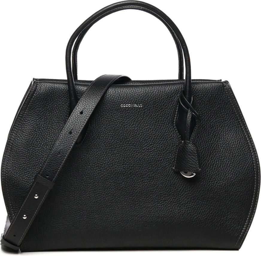Coccinelle Zwarte Leren Handtas met Ritssluiting Black Dames - Foto 3