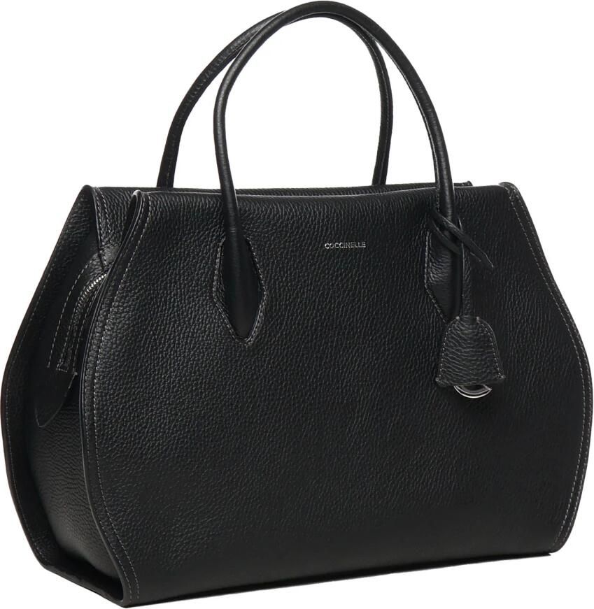 Coccinelle Zwarte Leren Handtas met Ritssluiting Black Dames - Foto 5