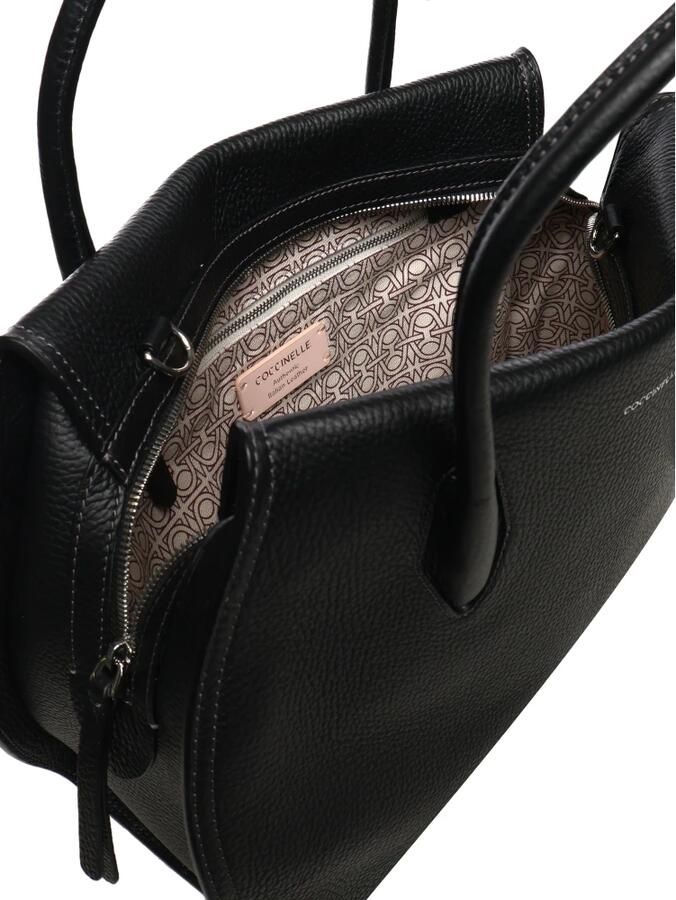 Coccinelle Zwarte Leren Handtas met Ritssluiting Black Dames - Foto 6
