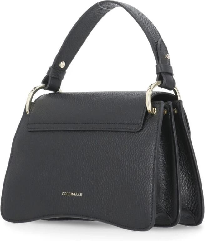 Coccinelle Elegante zwarte leren tas met gouden gesp Black Dames - Foto 6