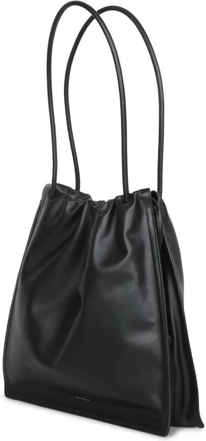 Coccinelle Zwarte Trekkoord Schoudertas met Stoffen Voering Black Dames - Foto 7