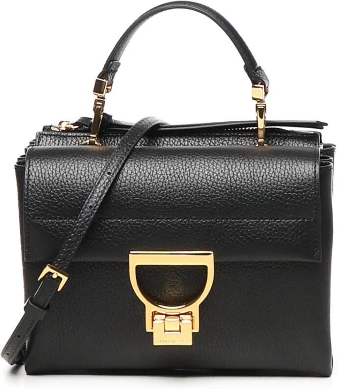 Coccinelle Zwarte Handtas van Pebble Leer met Afneembare Band Black Dames - Foto 7