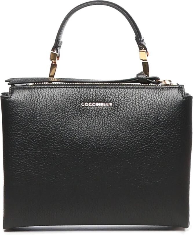 Coccinelle Zwarte Handtas van Pebble Leer met Afneembare Band Black Dames - Foto 8