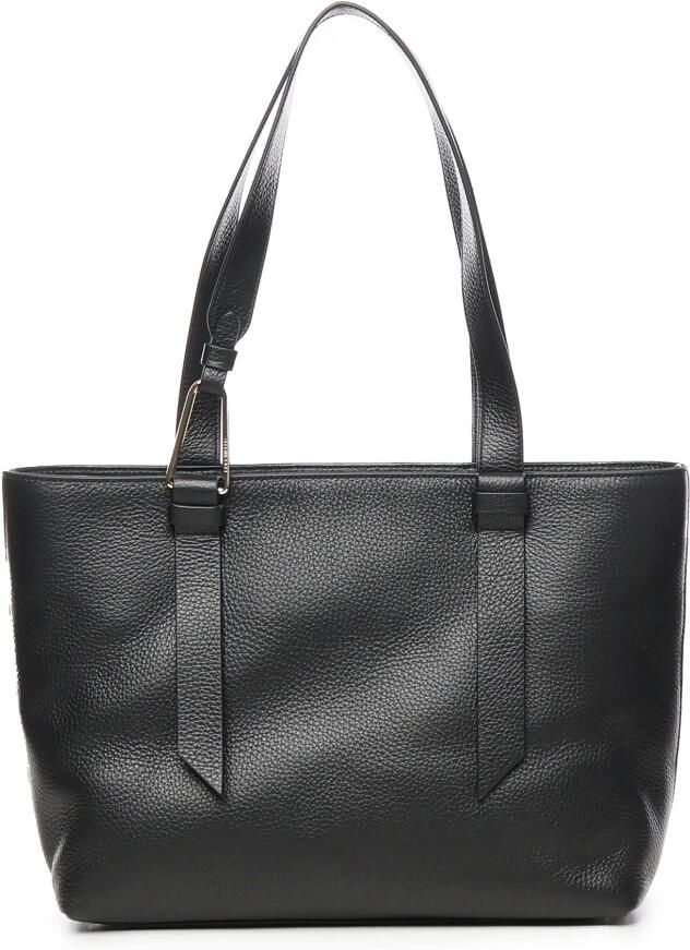 Coccinelle Zwarte Leren Gehamerde Textuur Handtas met Logoprint Black Dames - Foto 3