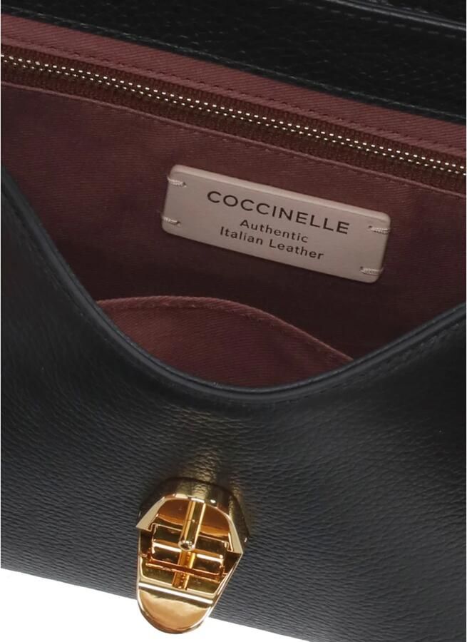 Coccinelle Zwarte leren schoudertas met verstelbaar handvat Black Dames - Foto 7