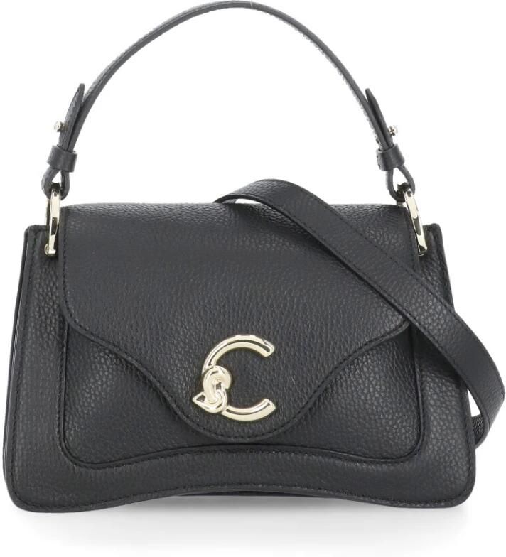 Coccinelle Zwarte Pebbled Leren Handtas Black Dames - Foto 3