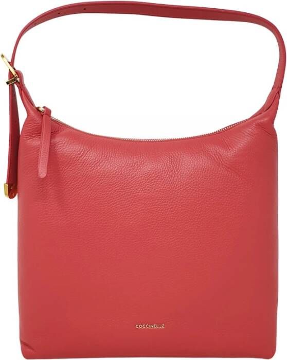 Coccinelle Roze Handtas met Verstelbare Schouderband en Interne Zakken Roze Dames