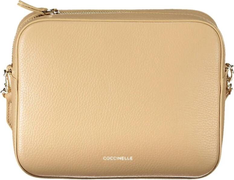 Coccinelle Bruine Leren Schoudertas Tebe Brown Dames