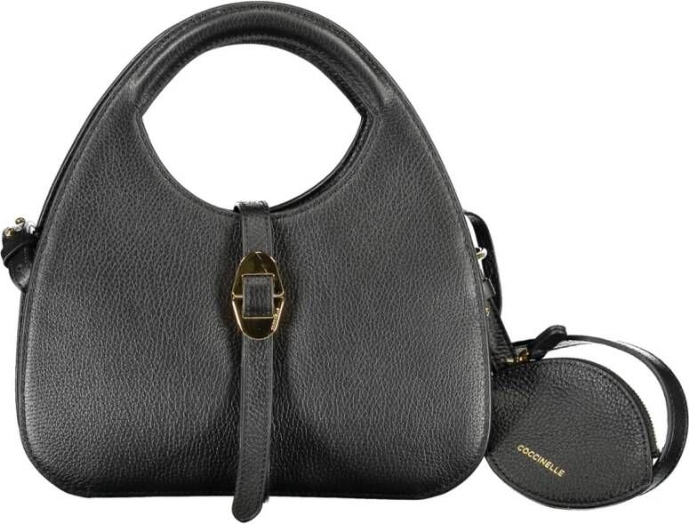 Coccinelle Elegante leren handtas met twee compartimenten Black Dames