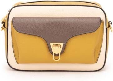 Coccinelle Leren Crossbody Tas met Ritssluiting en Verstelbare Band Bruin Dames