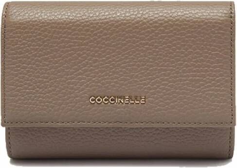 Coccinelle Beige Korrelig Leren Portemonnee Vrouw Beige Dames