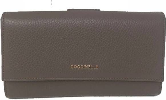 Coccinelle Bruin Leren Portemonnee met Meerdere Compartimenten Brown Dames