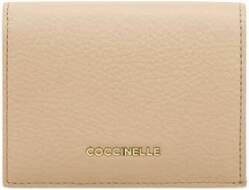Coccinelle Metalen Flap Portemonnee Kaarthouder Beige Dames