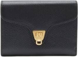 Coccinelle Metalen Plectrum Flap Portemonnee Zwart Dames