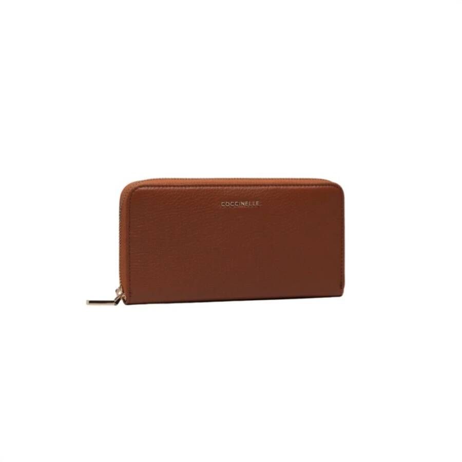 Coccinelle Metallic Soft Portfolio Large Zip Around Bruin Dames