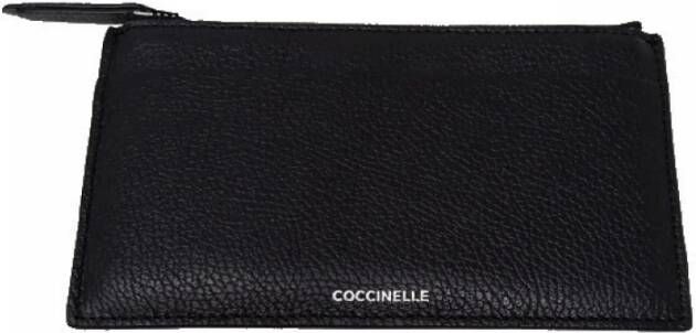 Coccinelle Modieuze Leren Clutch met Ritssluiting Zwart Dames