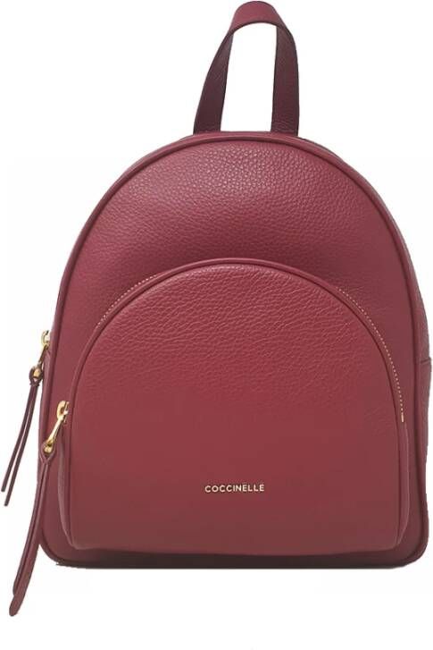 Coccinelle Modieuze Leren Rugzak Rood Dames