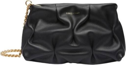 Coccinelle Ophelie Goodie Bag Stijlvolle Clutch met Geplooide Details Zwart Dames