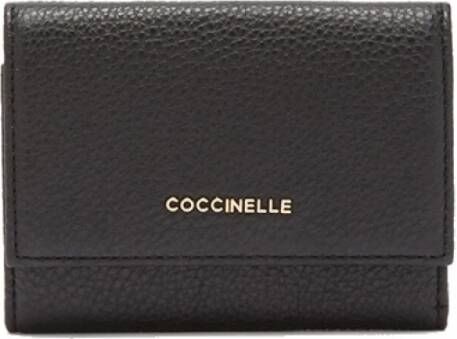 Coccinelle Zwarte portemonnee met clip en rits Zwart Dames