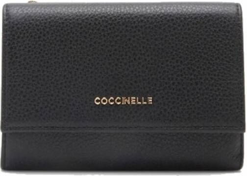 Coccinelle Zwarte portemonnee met clip en rits Zwart Dames