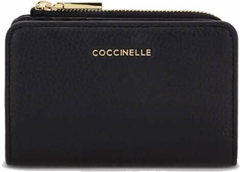 Coccinelle Zwarte portemonnee met clip en rits Zwart Dames