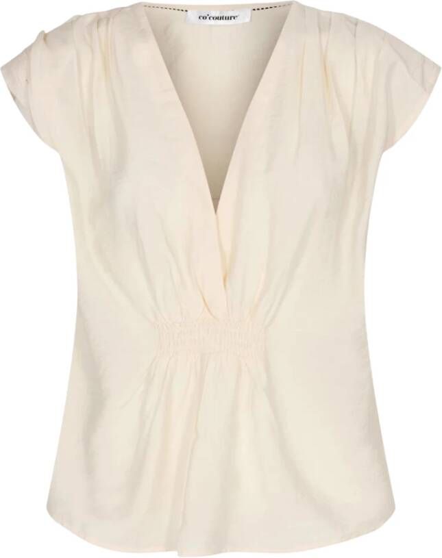 Co'Couture CoCouture Callum Pleat top beige 95960 108 Beige Dames
