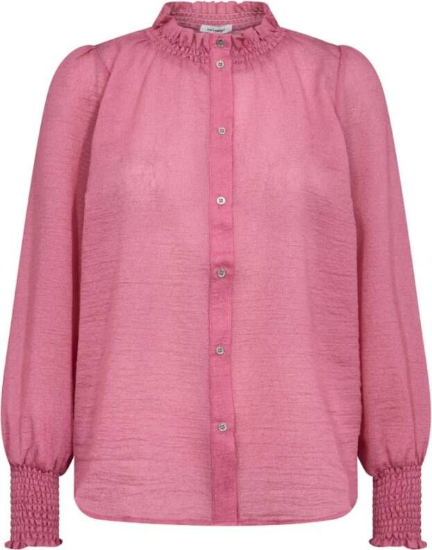 Co'Couture Bubblegum Smock Detail Shirt Blouse Roze Dames