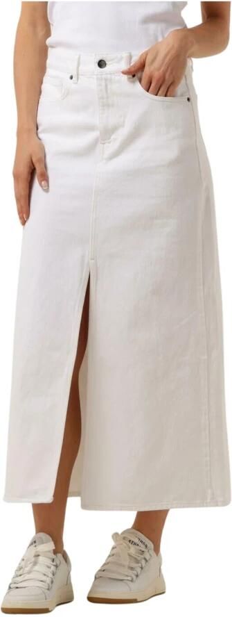 Co'Couture Witte Denim Rok met Voor Split White Dames