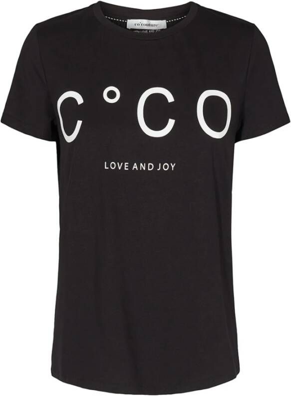 Co'Couture Coole Print Losvallend T-Shirt Black Dames