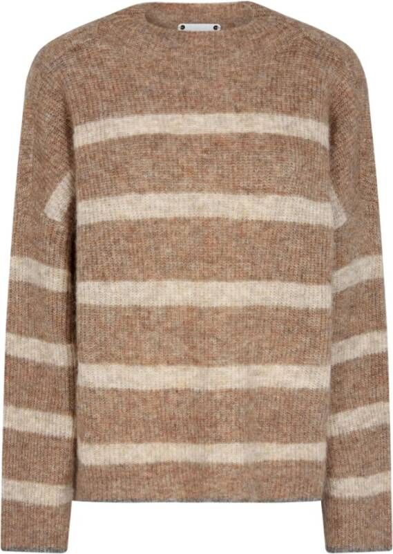 Co'Couture Cozycc Stripe Coltrui Trui Brown Dames