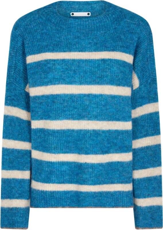 Co'Couture Cozycc Stripe Coltrui Blauw Dames