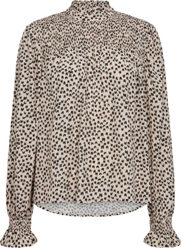 Co'Couture Elegante Smock Blouse 35301 Powder Bruin Dames
