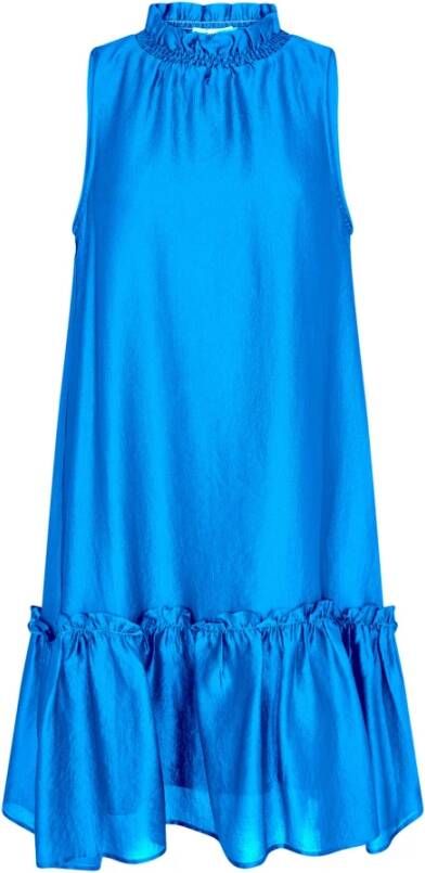 Co'Couture Feminine Halterneck Cropdress in New Blue Blauw Dames