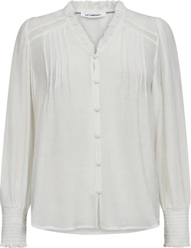 Co'Couture Feminine Pintuck Shirt Blouse Beige Dames