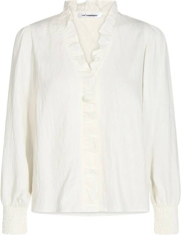 Co'Couture Frill Shirt Wit White Dames