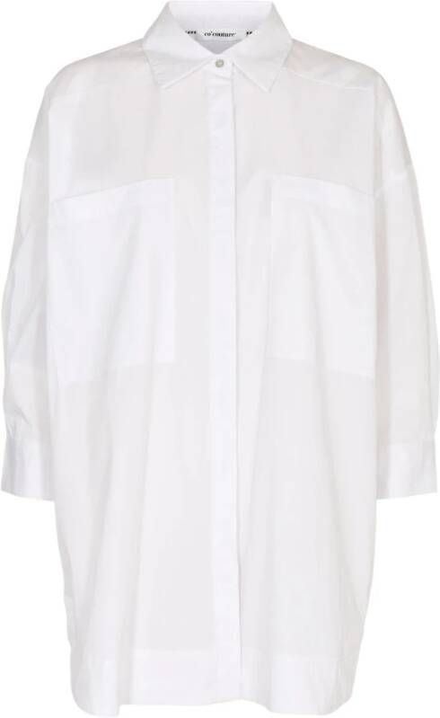Co'Couture Katoenen Crisp Pocket Overhemdblouse 95849 Wit White Dames