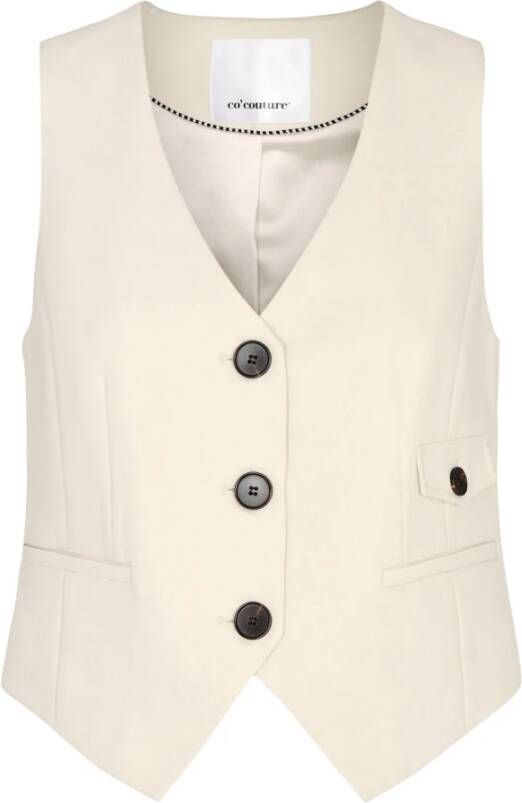 Co'Couture Klassieke Tailor Vest Blazer 30038 Bone Beige Dames