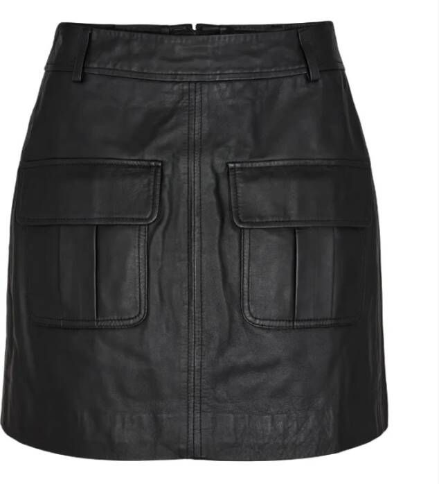 Co'Couture Korte Leren Zakrok Zwart Dames