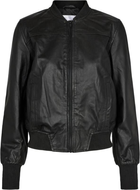 Co'Couture Leren Bomberjack Zwart Dames