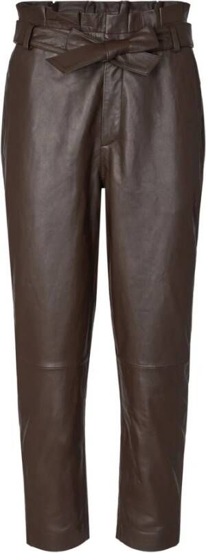 Co'Couture Leren broeken Bruin Dames