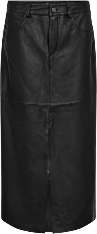 Co'Couture Leren Split Rok Phoebecc Black Dames
