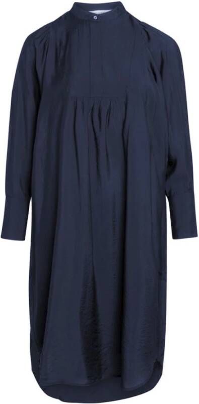 Co'Couture Navy Callum Volume Jurk Blauw Dames