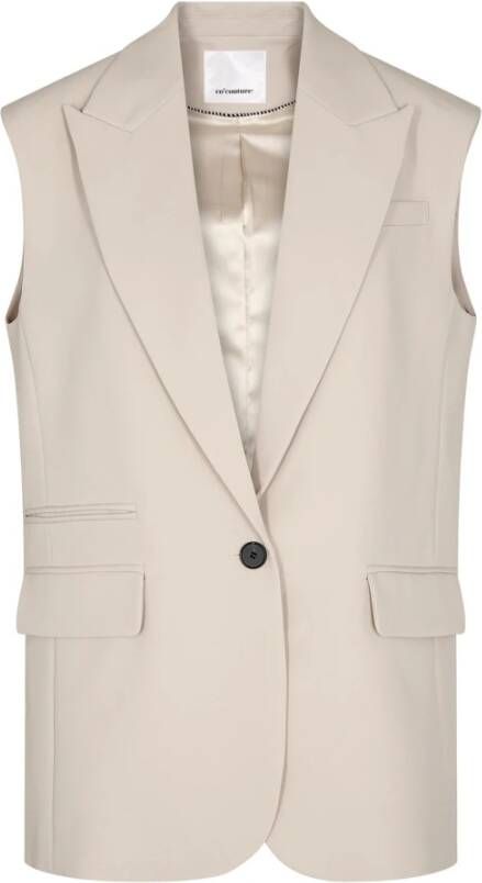 Co'Couture Oversize Vest Blazer Beige Dames