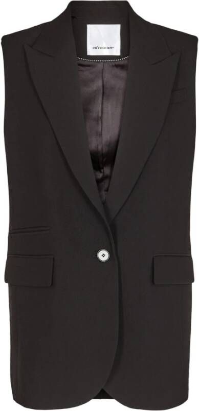 Co'Couture Single Oversize Vest Blazer 30047 Zwart Black Dames