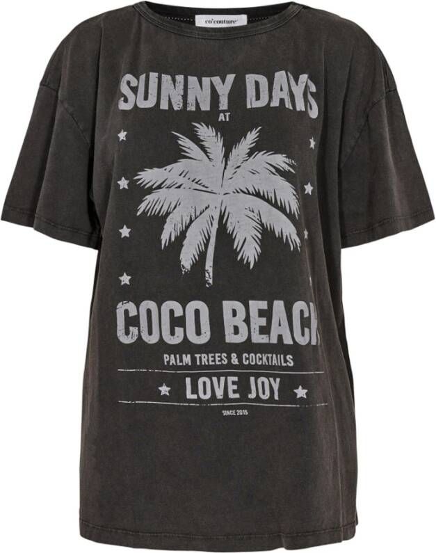 Co'Couture Oversized Tee Zwart Black Dames
