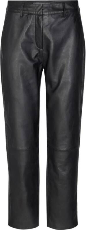 Co'Couture Phoebe Leather Chino Broek Black Dames