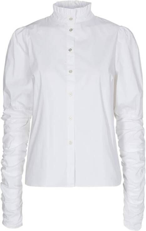 Co'Couture Elegante Poplin Puff Shirt Blouse White Dames