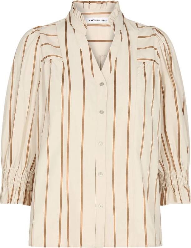 Co'Couture Powdercc Stripe Ss Shirt Blouse 35165 Powder Meerkleurig Dames