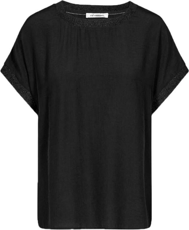 Co'Couture Stijlvol en Comfortabel Blouse New Norma T-Shirt 75638 Zwart Black Dames