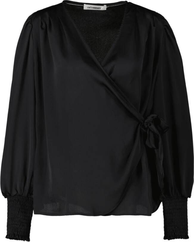 Co'Couture CoCouture Leika blouse zwart 35097 96 Zwart Dames